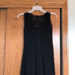 Black full length formal/bridesmaid dress.